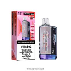 MOTI Beast Pro vape descartável (5%, 10.000 baforadas) sorvete de morango 6JZ6Z50 MOTI vape disposable portugal