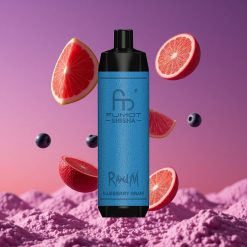 RandM Fumot Shisha 10000 Puffs Vape Descartável com Indicador LED e 18ml de Líquido - Mirtilo Uva