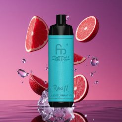 RandM Fumot Shisha 10000 Puffs Vape Descartável com Indicador LED e 18ml de Líquido Pré-carregado Groselha Negra Gelo