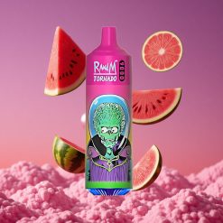 RandM Fumot Tornado 9000 Puffs Vape Descartável Chiclete de Melancia com Bateria Recarregável de 850 mAh