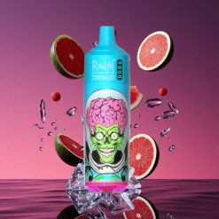 RandM Fumot Tornado 9000 Puffs Vape Descartável Dragão Negro Gelo com Bateria Recarregável 850 mAh e E-líquido 18 mL