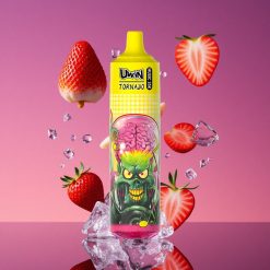 Uwin Tornado 35K Music Vape Descartável Morango Gelo com Bateria Recarregável 600mAh e Bobina Mesh 1.0 Ohm